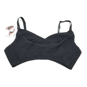 NWT Pacasso Hands Free Pumping Nursing Sports Bra 3XL Solid Black Plus